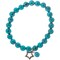 Earth's Jewels Semi-Precious Dyed Re-constructed Turquoise Stretch Bracelet, Star Charm